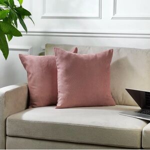 Plush Dusty Rose Square Throw Pillow cover - Set of 2 16x16